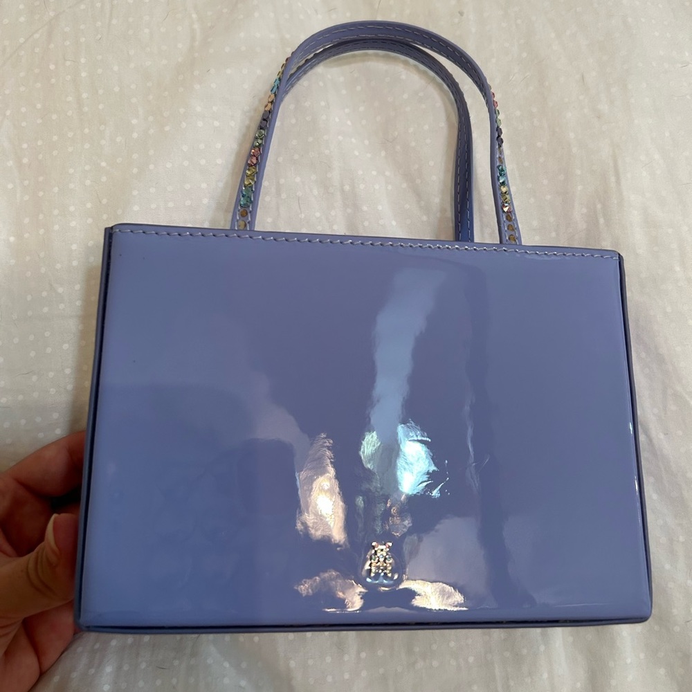 Amina muaddi purple/lavender mini evening bag